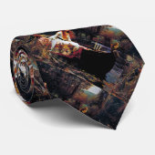 Cravate Lady of Shallot sur bateau Waterhouse Art Necktie (Roulé)