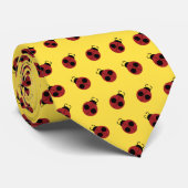 Cravate Ladybug 60s rétro cool rouge jaune (Roulé)