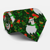 Cravate laide noël llama santa claus alpaca (Roulé)