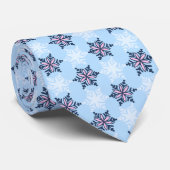 Cravate Laisser neiger Snowflake Sky Blue Single-Side (Roulé)