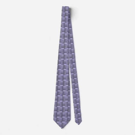 Cravate Lait Abstrait Noir Sur Violet (Devant)