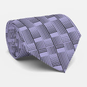 Cravate Lait Abstrait Noir Sur Violet (Roulé)
