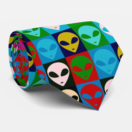 Cravate L'alien d'espace de style d'art de bruit dirige le (Roulé)