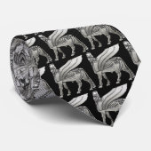 Cravate Lamassu taureau ailé babylonien (Roulé)