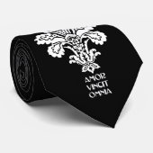 Cravate L'amour conquiert tous (noir-blanc) (Roulé)