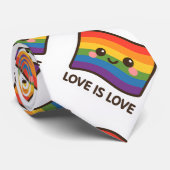 Cravate L'amour est l'amour - Kawaii Rainbow Design (Roulé)