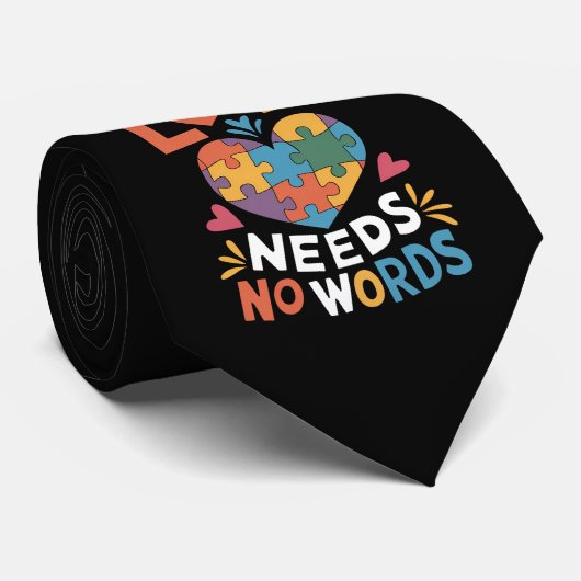 Cravate L'amour n'a pas besoin de mots Sensibilisation sur (Roulé)
