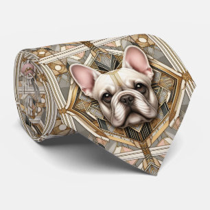 Cravate L'amoureux des chiens joueur   Papa chien Bouledog