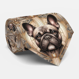 Cravate L'amoureux des chiens joueur   Papa chien Bouledog