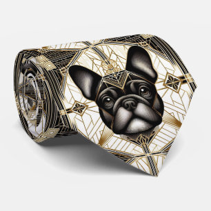 Cravate L'amoureux des chiens joueur   Papa chien bouledog