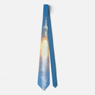 Cravate Lancement d'Apollo 11 avec drapeau américain