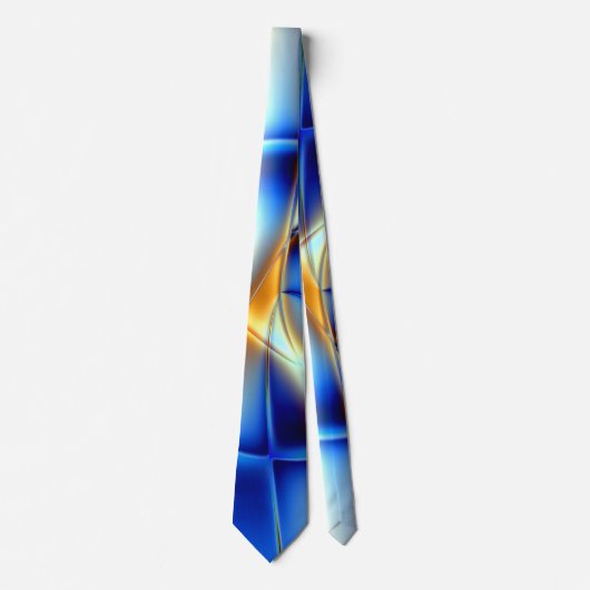 Cravate Lancer des lignes bleu et jaune clignotant et des  (Devant)