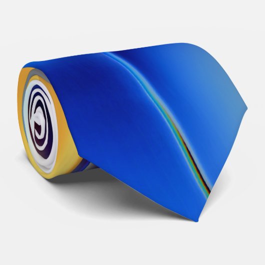 Cravate Lancer des lignes bleu et jaune clignotant et des  (Roulé)