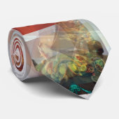 Cravate Lanes Abstraites Terracotta & Crème (Roulé)