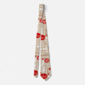 Cravate Langues rouges et beiges d'énonciations de Noël (Dos)