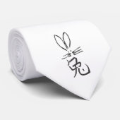 Cravate Lapin avec caractère chinois (Roulé)
