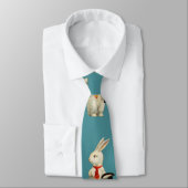 Cravate Lapin blanc vintage (Attaché)
