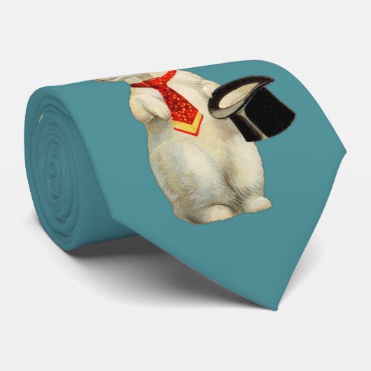 Cravate Lapin blanc vintage (Roulé)