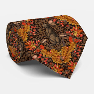 Cravate Lapin d'automne sur brun