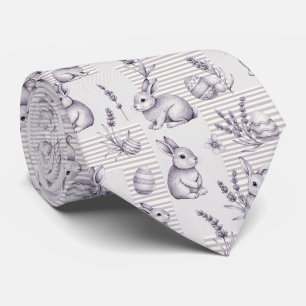 Cravate Lapin de Pâques avec motif pastel de printemps Œuf