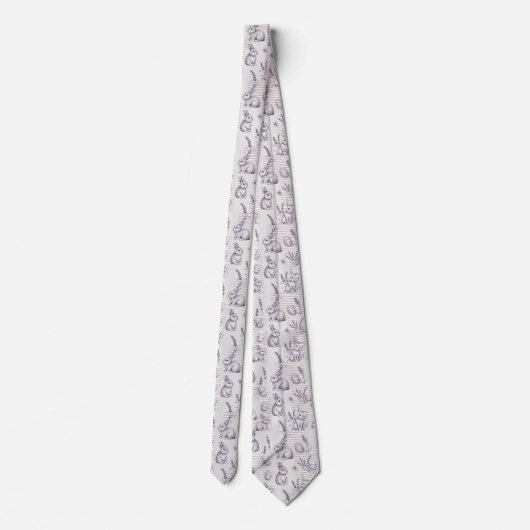 Cravate Lapin de Pâques avec motif pastel de printemps Œuf (Dos)