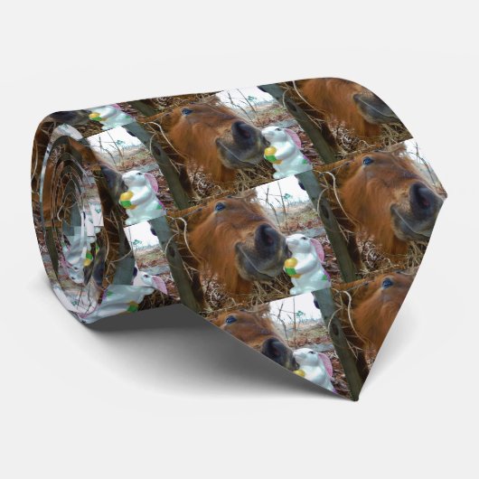 Cravate Lapin de Pâques et cheval Brown (Roulé)