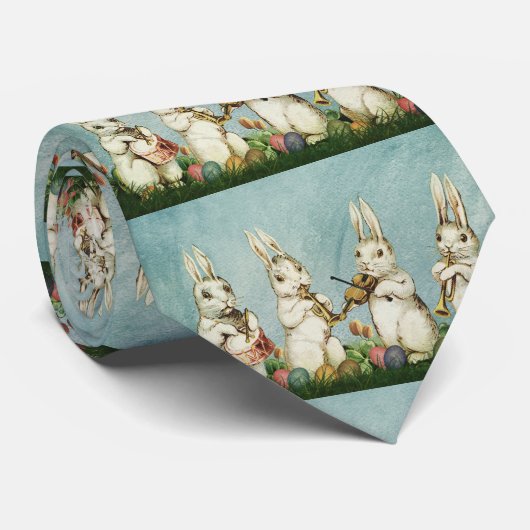 Cravate Lapin de Pâques et œuf vintage (Roulé)