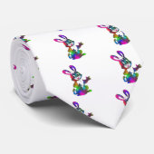 Cravate lapin de pâques psychédélique (Roulé)