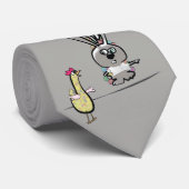Cravate Lapin drôle et poulet (Roulé)