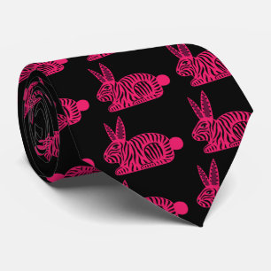 Cravate Lapin rose Zebra
