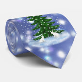 Cravate lapins blancs d'épinette de Noël (Roulé)