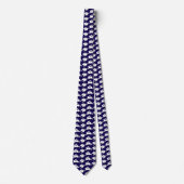 Cravate Lapins Blancs sautant Mode de Pâques Bleu foncé (Devant)