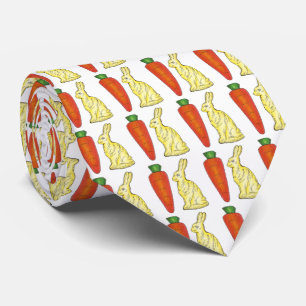 Cravate Lapins de chocolat Carottes Lapin de Pâques Cravat
