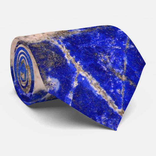 Cravate Lapis Abstrait Lazuli Granite Bleu (Roulé)