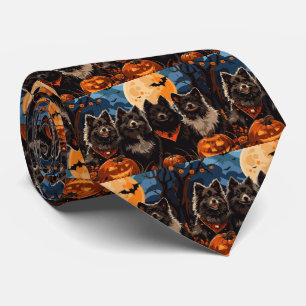 Cravate Lapphund finlandais Halloween Éffrayant