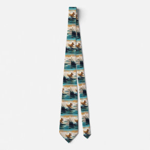 Cravate Lapphund Plage Finlandaise Plage Surf Peinture