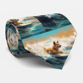 Cravate Lapphund Plage Finlandaise Plage Surf Peinture (Roulé)