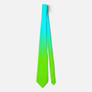 Cravate L'Aqua au néon et la couleur verte au néon d'ombre