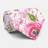 Cravate L'aquarelle luxuriante fleurit le motif de roses (Roulé)