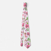 Cravate L'aquarelle luxuriante fleurit le motif de roses (Dos)