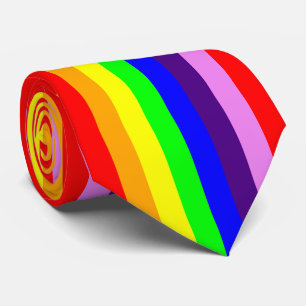 Cravate L'arc-en-ciel barre coloré lumineux classique