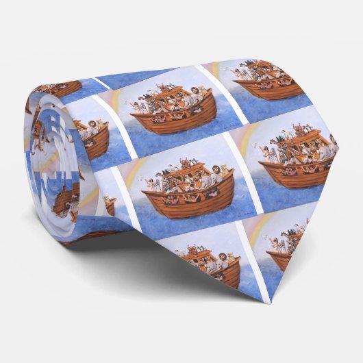 Cravate L'arche de Noé (Roulé)