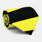 Cravate large noire et jaune de rayure (Roulé)