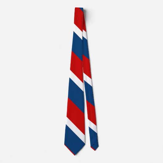 Cravate Large rayure blanche et bleue rouge d'université (Devant)