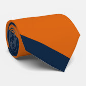 Cravate Large rayure bleue orange et timide d'université (Roulé)