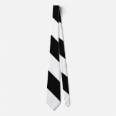 Cravate Large rayure noire et blanche d'université (Devant)