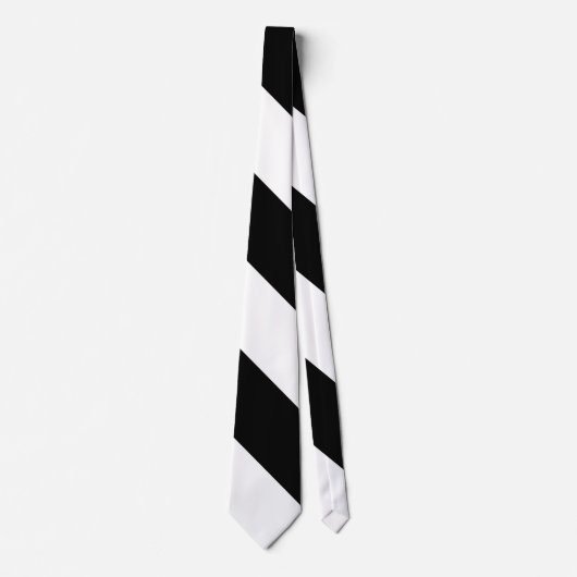 Cravate Large rayure noire et blanche d'université (Devant)
