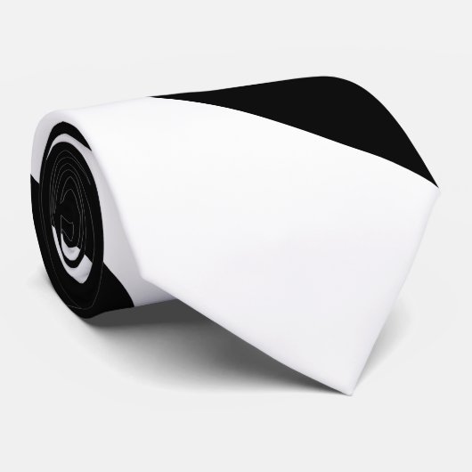 Cravate Large rayure noire et blanche d'université (Roulé)