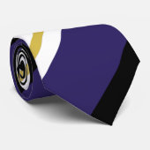 Cravate Large rayure régimentaire noire de pourpre et d'or (Roulé)
