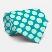 Cravate Large retro dots - turquoise and aqua (Roulé)
